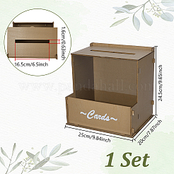 Cajas de madera para tarjetas de boda con ranura&nbsp;CON-WH0112-041