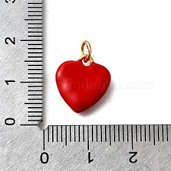 Breloques en laiton émaillé rouge&nbsp;KK-Z102-23G-01