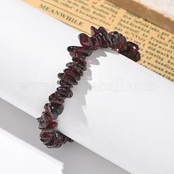 Chips de pulseras elásticas con cuentas de granate natural&nbsp;BJEW-JB01826-09