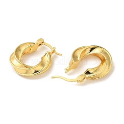 Pendientes de aro de latón chapado en bastidor&nbsp;EJEW-B062-28G