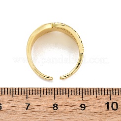Mikropavé-Manschettenringe aus klarem Zirkonia aus Messing für Damen&nbsp;RJEW-U043-12G