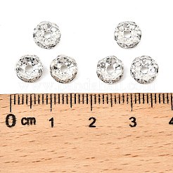 Messing Kristall Strass Abstandsperlen&nbsp;X-RB-A006-7MM-S