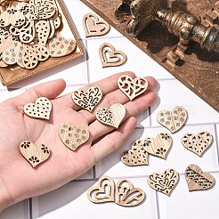 100 pièce de tranches de bois vierges inachevées&nbsp;WOOD-YW0001-60