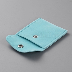 Portagioie quadrato in velluto con bottone a pressione&nbsp;CON-WH0088-77A-05