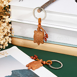 2 Stück Schlüsselanhänger aus Holz mit Eisen&nbsp;KEYC-FH0001-66