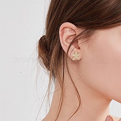 1 par de pendientes con forma de estrella de mar de latón con micro pavé de circonita cúbica transparente&nbsp;EJEW-SZ0002-08G