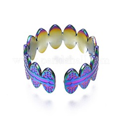 Anello polsino ovale avvolto in acciaio inossidabile 304&nbsp;RJEW-N038-070