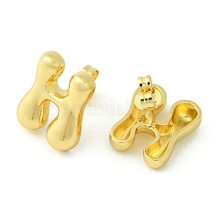 Boucles d'oreilles en laiton plaqué à crémaillère&nbsp;EJEW-S222-01G-H