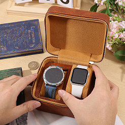 Scatole con cerniera per riporre due orologi in similpelle&nbsp;CON-WH0089-227B