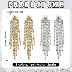 2 paio di orecchini a bottone con strass di cristallo in 2 colori&nbsp;EJEW-GO0002-14