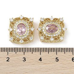 Abalorios de latón con pavé de circonitas&nbsp;X-KK-G491-36G-02