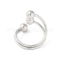 Anillos de puño abiertos redondos de acero inoxidable 304 que no se deslustran&nbsp;RJEW-S418-05P