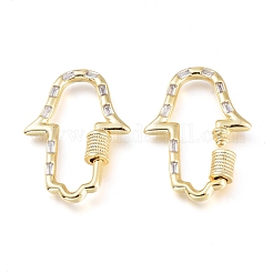 Messing Micro Pave Zirkonia Schraube Karabiner Schloss Charms&nbsp;KK-M206-09G-01