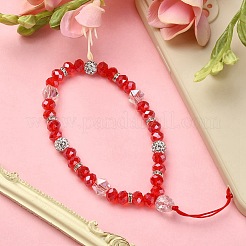 Rondelle in vetro e argilla polimerica perline con strass per telefono catene da polso&nbsp;HJEW-YW0001-05C
