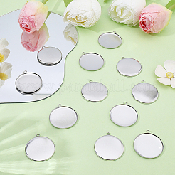 20 pz 304 ciondolo cabochon in acciaio inox&nbsp;STAS-BBC0010-67P-01