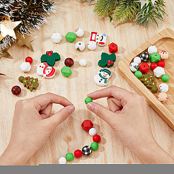 43 Stück Silikonperlen und Holzperlen in 17 Stilen mit Weihnachtsmotiven&nbsp;SIL-HY0001-24