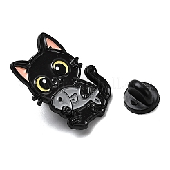 Katze mit Fisch-Emaille-Pins&nbsp;JEWB-I055-05EB-06