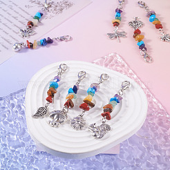 Décorations de pendentif de puce de pierre précieuse de chakra&nbsp;HJEW-TAC0028