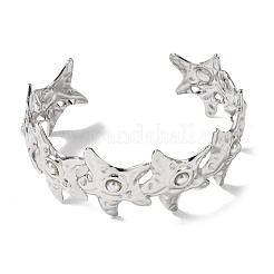 Bracelets manchettes en acier inoxydable 304 martelé&nbsp;BJEW-D384-01P