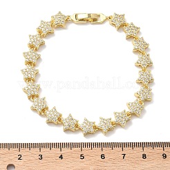 Klares kubisches Zirkonia-Sternglied-Kettenarmband&nbsp;BJEW-G773-01G
