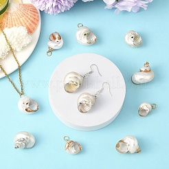 Pendenti a conchiglia a spirale elettroplaccati&nbsp;BSHE-YW0001-07G
