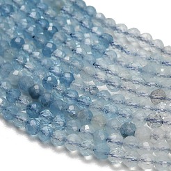 Stränge aus naturblauen Aquamarinperlen mit Farbverlauf&nbsp;G-NH0072-B01-3mm