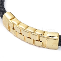 Braccialetti da uomo in cordoncino di cuoio nero intrecciato&nbsp;BJEW-K243-68G