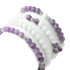 4 stücke 4 stil natürliche gemischte edelstein perlen stretch armbänder set&nbsp;BJEW-JB09562