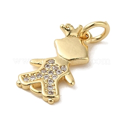 Pendenti in zirconi cubici trasparenti in micro pavè di ottone&nbsp;KK-R162-003G