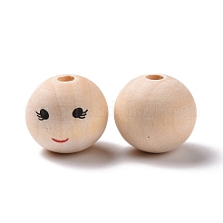 Perles européennes en bois imprimées&nbsp;WOOD-C001-03A-05