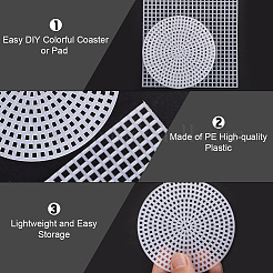 30 Stück 2 Stile DIY flache runde und quadratische Kunststoff-Leinwandformen&nbsp;DIY-CP0012-40