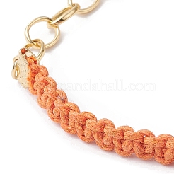 Bracelets à maillons tressés en cordons de coton ciré&nbsp;BJEW-JB09963-04