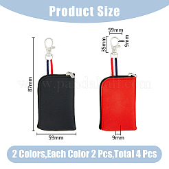 4 Stück 2 Farben PU-Leder-Gürteltasche mit Reißverschluss&nbsp;KBAG-HY0001-01