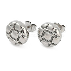 Orecchini a bottone in acciaio inossidabile 304 per donna&nbsp;EJEW-F351-03P