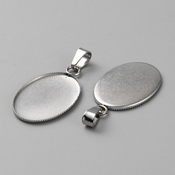 Cabochon-Fassungen für Anhänger aus Edelstahl 304&nbsp;STAS-WH0037-05B-P