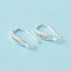 Crochets d'oreille en laiton micro pavé de zircone cubique transparente&nbsp;ZIRC-P100-05S