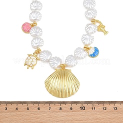 Collane con pendenti a forma di animali marini in ottone&nbsp;KK-CBA4547-03A-G