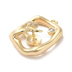 Pendentifs avec zircon cubiques à micro-pavés en laiton&nbsp;KK-H455-32G