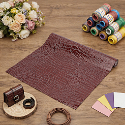 Tela de cuero sintético con estampado de cocodrilo&nbsp;DIY-BC0018-10B