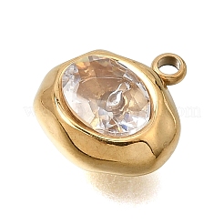 Anhänger aus 304 Edelstahl mit Pavé-Fassung und Zirkonia&nbsp;CU-CBADCF0-05G-01