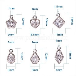 Cubi di lega di zirconio Charms set&nbsp;ZIRC-PH0001-01P