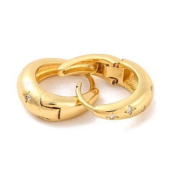 Pendientes de aro de latón con circonita cúbica transparente para mujer&nbsp;EJEW-U015-20G