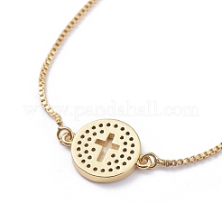 Verstellbare messing micro pave zirkonia schieberarmbänder&nbsp;BJEW-JB04982-05