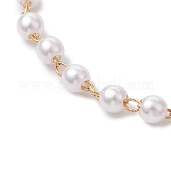 Handgemachte Messing & rund ABS Kunststoff Kunstperlen Gliederkette Armbandherstellung&nbsp;AJEW-JB01326