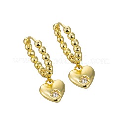 Valentinstag-Ohrringe aus Messing mit klarem Zirkonia-Pavé&nbsp;WG143DC-01
