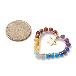 Chakra-Edelstein-Anhänger mit runden Perlen&nbsp;PALLOY-JF02246