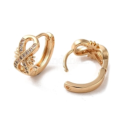 Créoles en laiton avec zircone cubique de micro pave&nbsp;EJEW-C073-43KCG