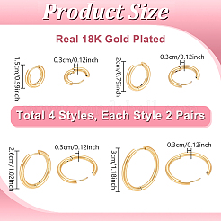 8 paire de boucles d'oreilles créoles huggies en acier inoxydable 304&nbsp;EJEW-UN0003-36