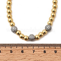 Halsketten aus Messing mit Mikropflaster und klaren Zirkonia-Perlen für Damen&nbsp;NJEW-K392-17G