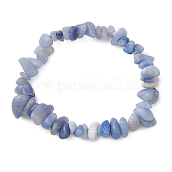 Bracelets extensibles en perles d'aventurine bleue naturelle teintes et chauffées pour hommes et femmes&nbsp;BJEW-JB12089-01